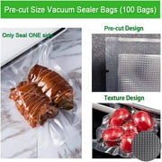 BoxLegend Vacuum Sealer Bags, 8x 12x 100 Count Pre-Cut Food Vacuum Seal Bags,Clear