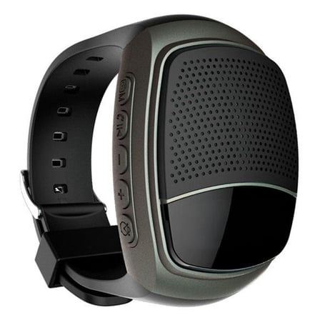B90 Wrist Watch Bluetooth Speaker with FM Radio Portable Outdoor Sports Running Wearable Mini Speaker Black