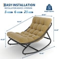 thumbnail image 2 of Indoor Outdoor Papasan Rocking Chair, Oversized Papasan Rocking Chair with Thick Cushion, 450 LBs Support, Comfy Rocking Egg Chair for Bedroom, Living Room, Porch, Garden, Patio, 2 of 8