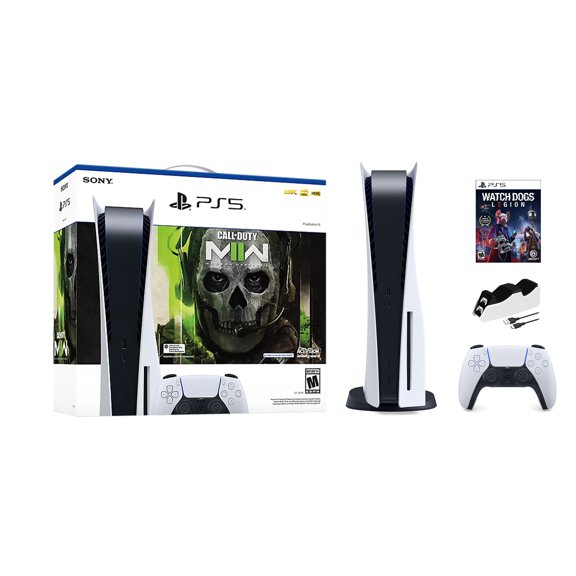 Playstation 5 Disc Edition Call of Duty Modern Warfare II Bundle with Watch Dogs Legion and Mytrix Controller Charger