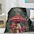 thumbnail image 4 of Mushroom Blanket Gift Soft and Lightweight Flannel Throw Suitable in Bed Living Room and Travel 80"x60" for Audlt, 4 of 6