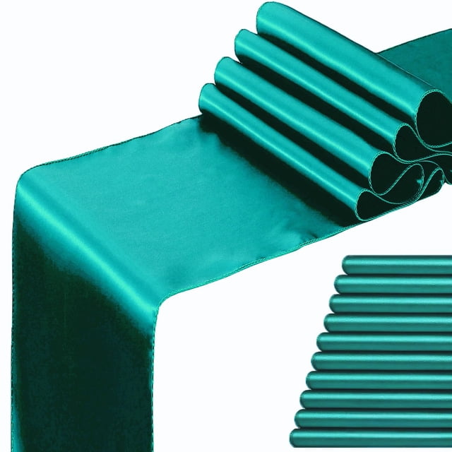 Tapete de mesa WENSINL, color verde azulado satinado, 30 x 274 cm, paquete de 10