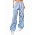 thumbnail image 1 of Pantalones de Paracaídas para Mujer, Pantalones Holgados de Pierna , Pantalones Deportivos con Cintura Elástica Y2K, Pantalones Deportivos, Ropa de Calle Azul XL, 1 of 9