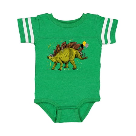 

Inktastic New Years Stegosaurus with Confetti and Balloons Gift Baby Boy or Baby Girl Bodysuit