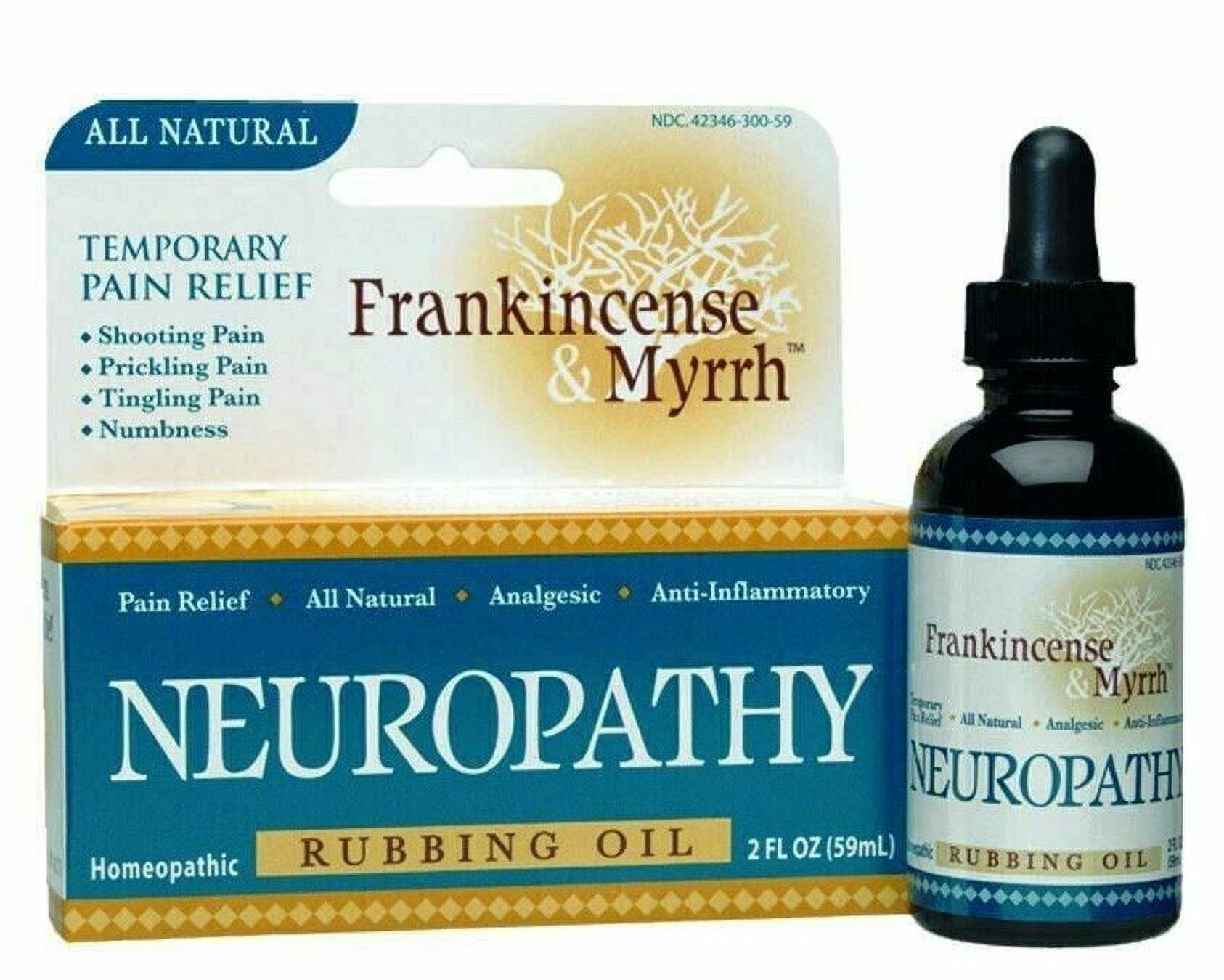 2 Pack Frankincense & Myrrh Neuropathy Rubbing Oil Frankincense Scent with Pain Relief 2 oz
