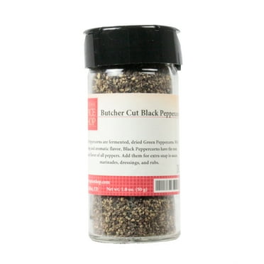 Old Town Spice Shop Black Peppercorn Butcher Cut Dried Crisp Aromatic 1.8 Ounce