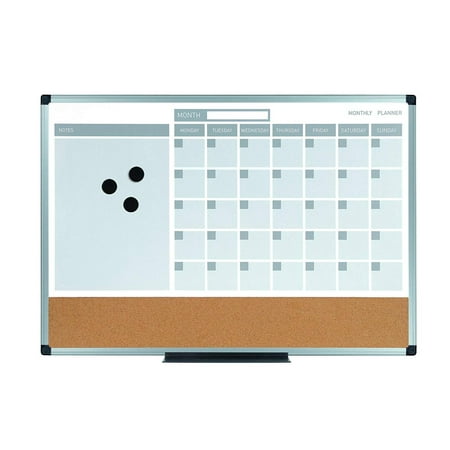 Dry Erase Calendar Cork Board MB3507186 Planning Board 3-In-1 Calendar Dry Erase, 18