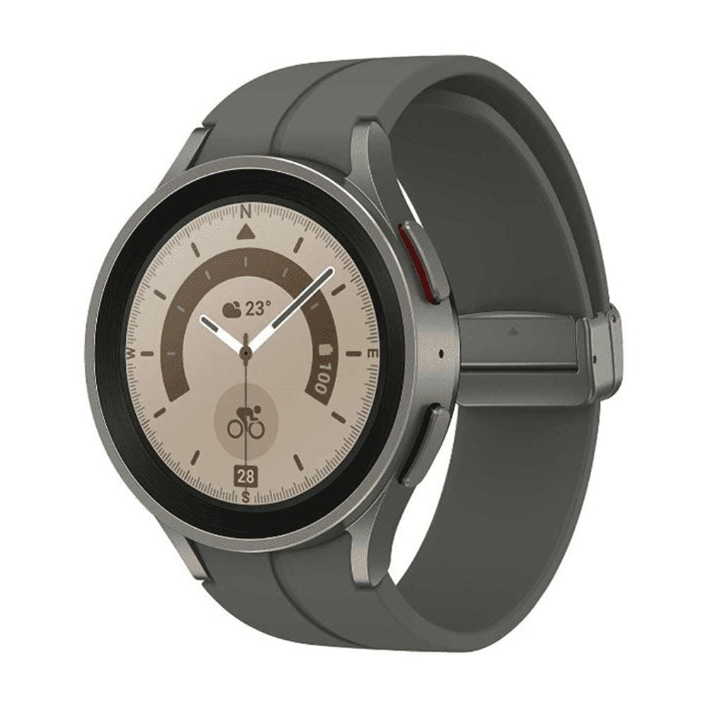 Restored Samsung Galaxy Watch5 Pro - 45 mm - titanium gray - smart watch with sport band - display 1.4" - 16 GB - NFC, Wi-Fi, Bluetooth - 1.64 oz (Refurbished)