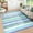 Blue, variant on Wondo 4x6 Machine Washable Rug - Geometric Striped Low-Pile Carpet with Modern Boho Design, Blue for Living Room, Bedroom, Kitchen & Office