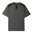 thumbnail image 4 of LTTVQM Mens Henley Shirts Waffle Button Short Sleeve Tops Lightweight Breathable Slim Fit Workout Fitness Athletic T-Shirt Army Green 3XL, 4 of 5