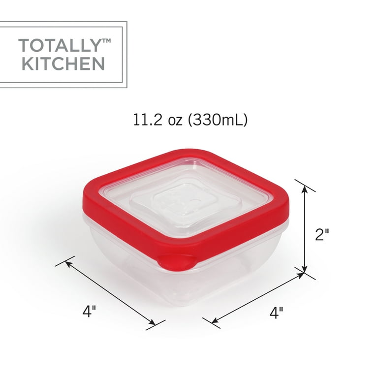 Totally Kitchen Square Food Containers | Microwave Safe & BPA Free | Thick,  Durable & Leak Resistant | Red, Set of 10 (20 Pieces Total)