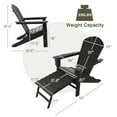 thumbnail image 4 of Costway Outdoor Patio HDPE Deck Adirondack Chair Beach Seat Retractable Ottoman Black, 4 of 9