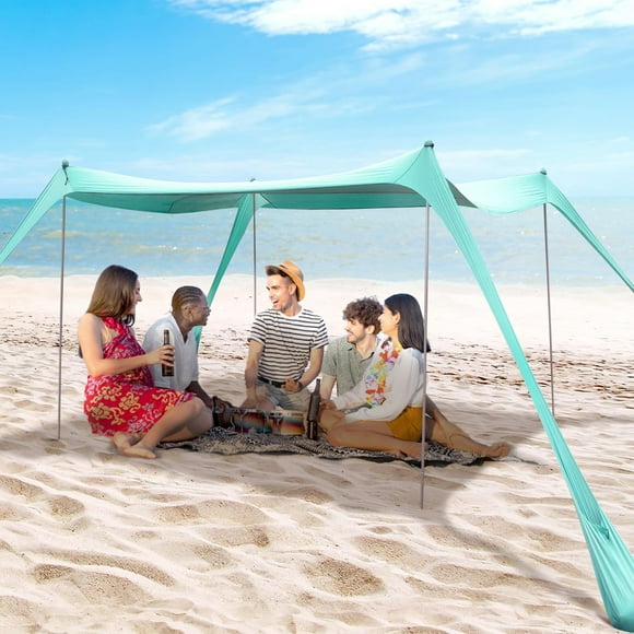 Toldo para tienda de playa BOTINDO, 305 x 305 cm, UV50+, color verde menta