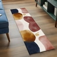 thumbnail image 3 of 2'x6' Rug Runners for Hallways Kitchen, Red Blue Brown Non Slip Entryway Beside Floor Carpet Runner, Modern Abstract Middle Century Art Washable Laundry Room Bedroom Throw Rugs Mat for Family Pet, 3 of 8