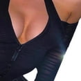 thumbnail image 3 of POINTERTECK Women V-neck Mesh Tops Summer See Through Club Party Crop Tee Shirts, 3 of 6