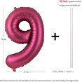thumbnail image 3 of Globo LVMOQIQIU, 40 cm, borgoña, número 19, 2 globos de aluminio, 3 of 6