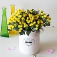 thumbnail image 3 of facefd 2pcs Artificial Rose Bouquet Simulation Floral Decor Home Office Plastic artificial Rose Flower, Light Yellow, 3 of 5