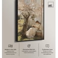 thumbnail image 2 of Reading With Her Cat Canvas Classic Paintings by Art Remedy, Black Frame, 16 x 24, 2 of 7