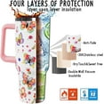 thumbnail image 5 of Butterfly Tumbler 40 OZ Boho Butterfly Gifts for Women Bohemia Cups Coffee Travel Mug with Handle Leak Proof Insulated Boho Lovers Decor Stuff, 5 of 6