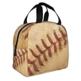 thumbnail image 2 of Lsque Vintage Baseball Pattern Lunch Bag Women/Men Insulated Lunch Box,Small Leakproof Cooler Food Lunch Containers Reusable High Capacity Lunch Tote Bags, 2 of 8