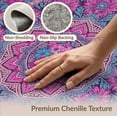thumbnail image 6 of ODIKA 4'x6' Dense Bloom Clusters Electric Fuchsia Plum Symmetrical Motif Washable Area Rug None Non-Slip, Chair-Friendly, Flatwoven for Home Office, Under Desk, 6 of 7