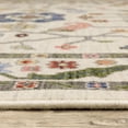 thumbnail image 2 of HomeRoots 509310 2 x 3 ft. Ivory Green Blues Pink Yellow Rust Brown Tan & Gray Oriental Power Loom Stain Resistant Rectangle Area Rug with Fringe, 2 of 7