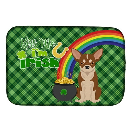 

Red and White Chihuahua St. Patrick s Day Dish Drying Mat 14 in x 21 in