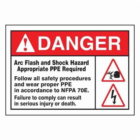 Accuform Arc Flash Label,5 inx7 in,Vinyl LELC315
