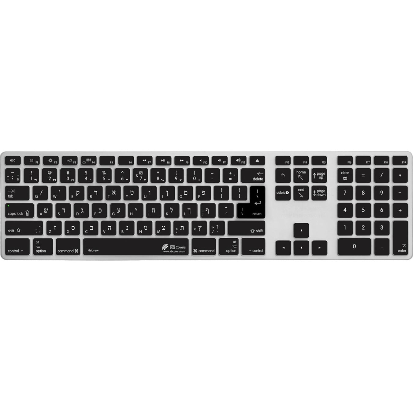 Windows Centered Keys Hebrew White Transparent Keyboard Stickers For Mac/Apple 