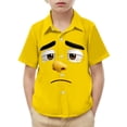 thumbnail image 1 of Chemise à Manches Courtes pour Enfants avec Poche et Imprimé, Haut Décontracté à Col Rond pour Garçons et Filles, Âges 2-15 Ans en Vert Armée, 1 of 8