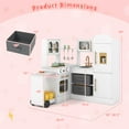 thumbnail image 3 of Costway Corner Kitchen with Lights and Sounds Interactive Wooden Playset Toy Kitchen Set White, 3 of 10