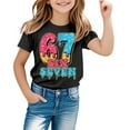 thumbnail image 2 of 67 Six Seven Letter T-Shirts For Kids T-Shirts Casual Fashionable Letter Print Short Sleeve T Shirt For Girls Daily Wear Top With Round Neck Design For Play And School Outfits Black 120(4-5 Years), 2 of 7