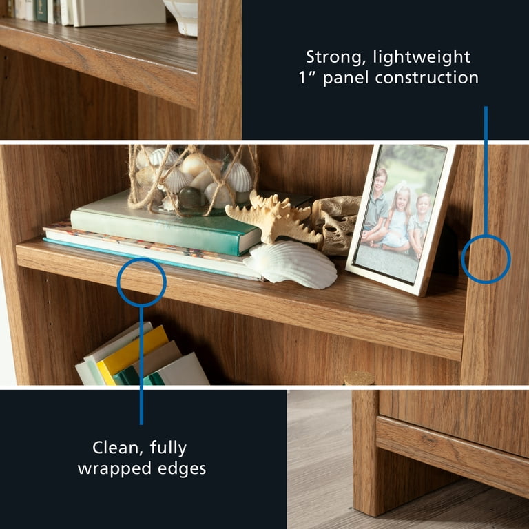 Mainstays Westley 5-Shelf Bookcase with Doors, Warm Walnut photo 6