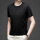 thumbnail image 3 of Camiseta de manga corta de seda de hielo de color sólido, camiseta fina elástica de verano para hombre, camiseta deportiva informal de media manga con cuello redondo para hombre, 3 of 5