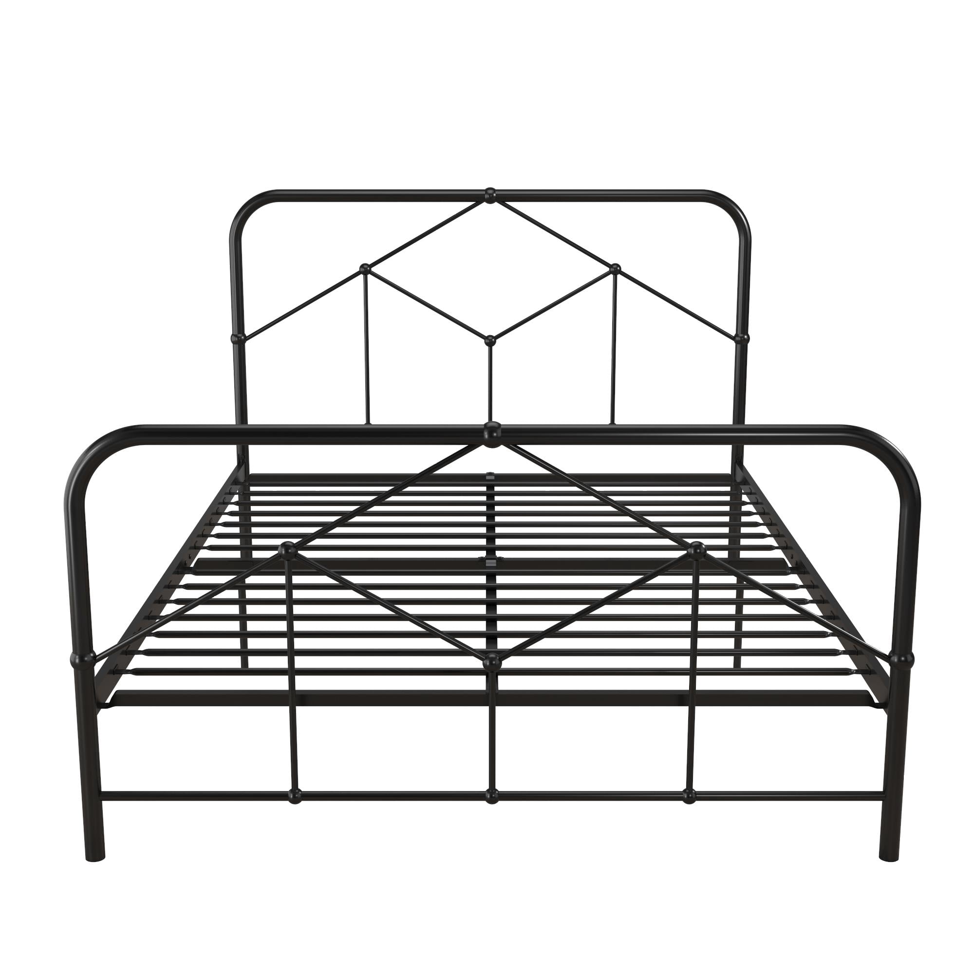 Novogratz Francis Full Size Farmhouse Metal Platform Bed, Black