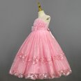 thumbnail image 2 of Robe de Bal Imprimée Fleurs pour Filles, Élégante Robe Maxi Princesse avec Nœud en Tulle, 2 of 6