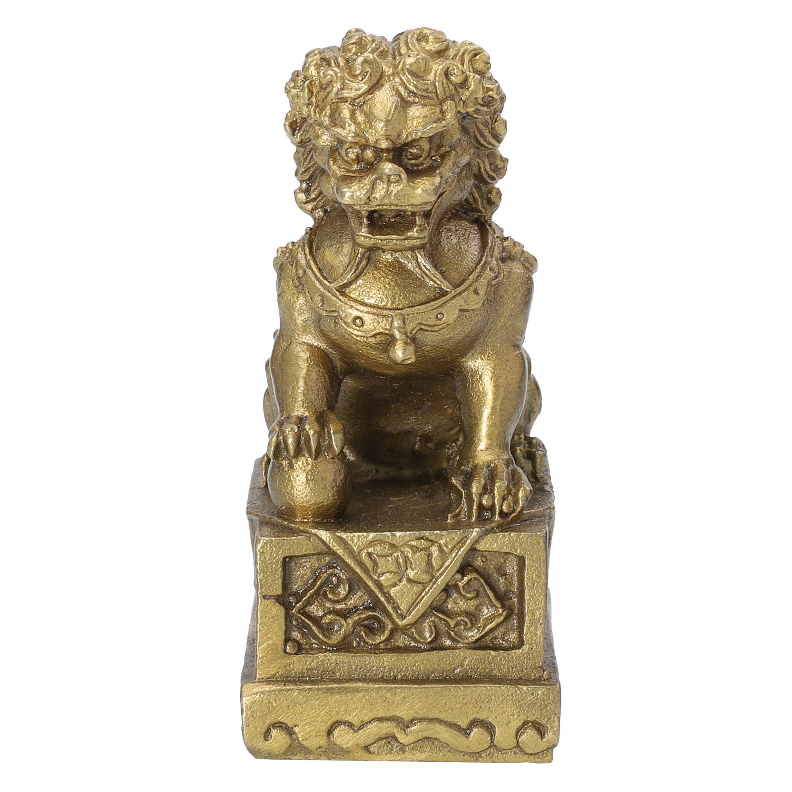 Mini Lion Shape Ornament Desktop Lion Statue Adornment Brass Lion Statue Decor