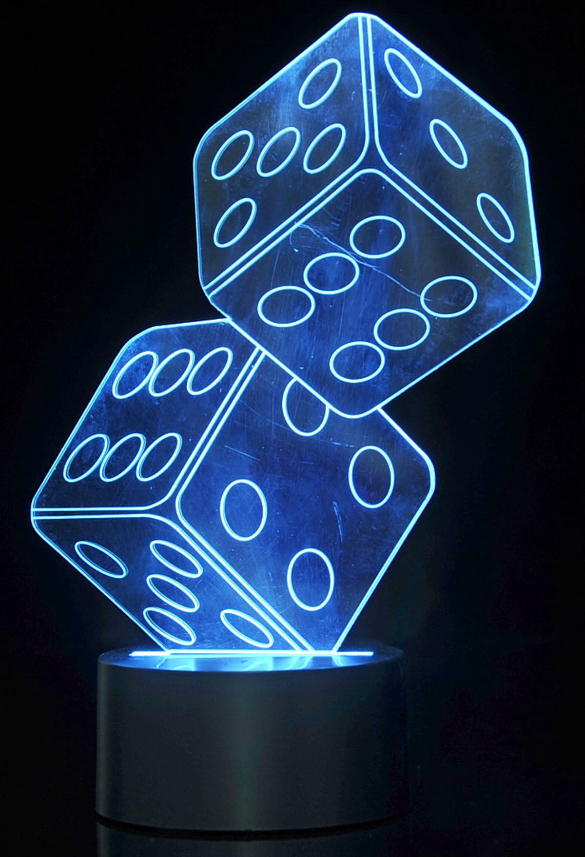 TechWonder 3D Dice Lighting Laser Cut Precision LED Lights - Blue