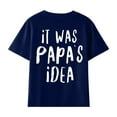 thumbnail image 5 of Odeerbi Kids T-Shirts Toddler Boys Girls Cotton T-Shirt Baby Father's Day Print Solid Color Comfortable Short Sleeve Top Navy - A, 5 of 5