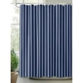 thumbnail image 2 of Shower Curtain Navy Blue Stripe Shower Curtains for Bathroom, Waterproof Polyester Shower Curtain Set with Hooks, Extra Long 72" x 84" Vertical Striped, 2 of 6