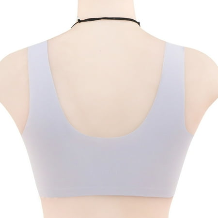 

TOWED22 Womens Wireless Bras Women s Lace Bralette Front Close Racerback Wireless Triangle Bra Grey