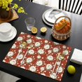 thumbnail image 4 of Pioneer Flower Floral Print Pattern Summer Linen Placemats Set Of 6, Washable Non-Slip Heat Resistant Table Mats for Kitchen, 12x18 Inch, 4 of 5