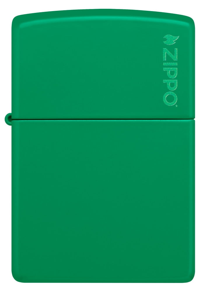 Zippo Grass Green Matte Zippo Logo Classic Pocket Lighter