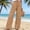 Yellow, variant on FRSASU Summer Pants for Women Casual Summer Drawstring Elastic High Waist Cotton Linen Pants Straight Wide Leg Trousers Yellow