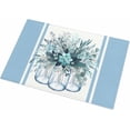 thumbnail image 2 of Shag Bath Rugs Succulent Eucalyptus Leaves Blue Plush Soft Fluffy Doormat Floor Carpet,Non-Slip Living Room Bedroom Kitchen Entryway Door Mats Pastoral Plant White Stripes, 2 of 6