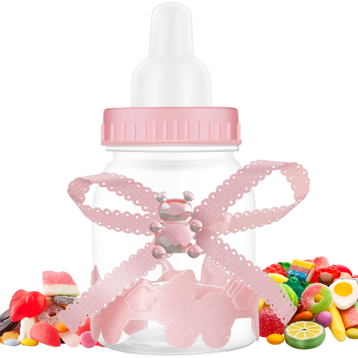 Baby Shower Bottle Candy Box Creative Baby Candy Bottle Transparent