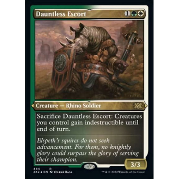MtG Double Masters 2022 Rare Dauntless Escort (Etched Foil-Only Cards) #484