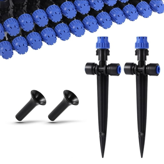 10-Pack Quick Connect Dripper Drip Irrigation Emitters for 1/4" Tubing - Fast Easy Install Adjustable Flow Watering Flower Beds, Garden
