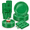 Green-50 SET, variant on 250red Plastic Party Plates And Napkset For Birthday Mas