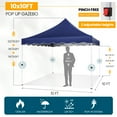 thumbnail image 3 of HOTEEL 10x10 Pop Up Canopy , UPF 50+ Easy Setup Canopy Tent Waterproof Outdoor Instant Portable Shelter with 4 Removable Sidewalls, Sandbags, Stakes & Ropes for Party, Events, Vendor, Dark Blue, 3 of 9